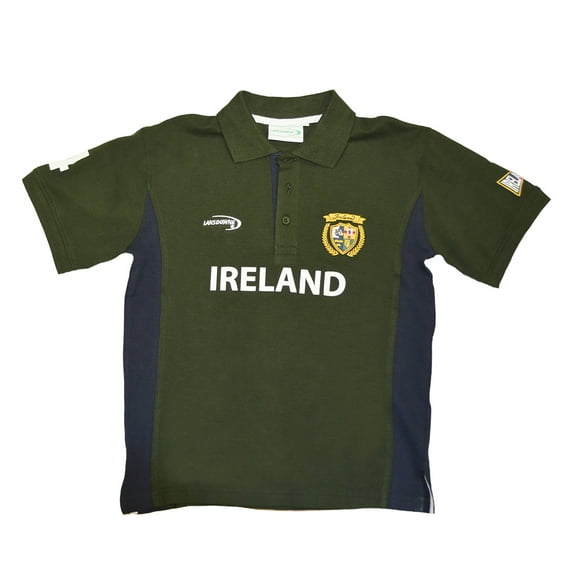 Ireland Polo T-Shirt for Kids Short Sleeved Apparel Green Colour