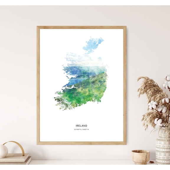 Ireland Print, Ireland Print, Ireland Canvas, Ireland Poster, Ireland Map Art, Map of Ireland, Poster Only