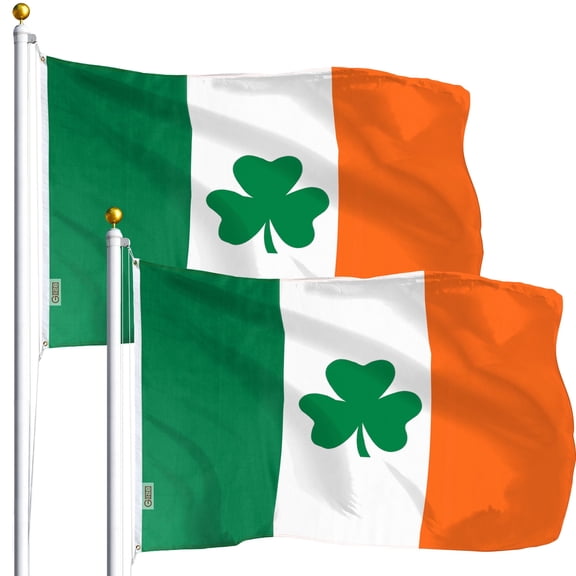 Ireland SHAMROCK Irish Flag 3x5FT 2-Pack Printed Polyester By G128
