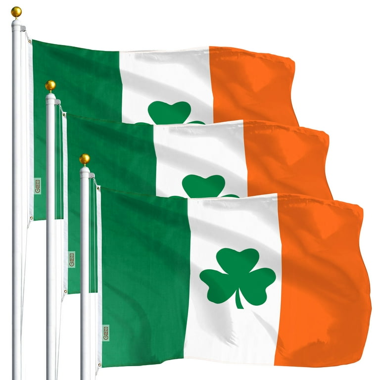Ireland SHAMROCK Irish Flag 3x5FT 3-Pack Printed Polyester By G128