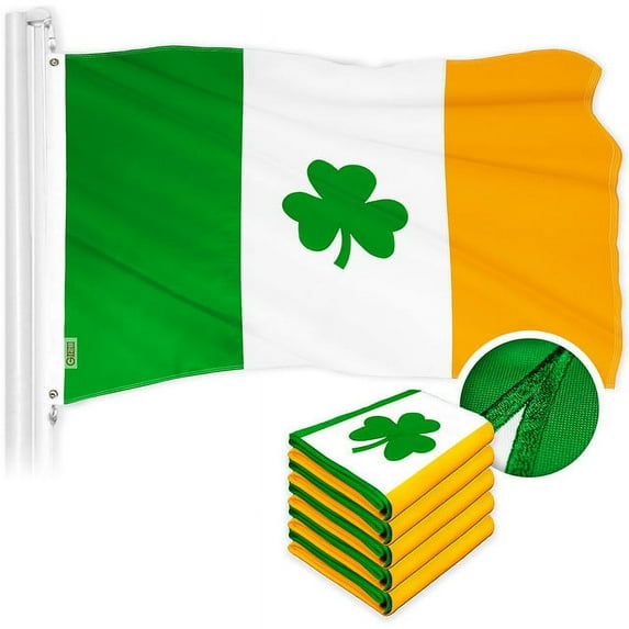 Ireland SHAMROCK Irish Flag 3x5FT 5-Pack Embroidered Polyester By G128