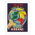 thumbnail image 1 of Ireland - Travel Round The Globe But First See Ireland - Vintage Travel Poster c.1930 - Bamboo Fine Art 290gsm Paper (Unframed) 12x16in, 1 of 4