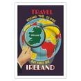 thumbnail image 1 of Ireland - Travel Round The Globe But First See Ireland - Vintage Travel Poster c.1930 - Fine Art Matte Paper Print (Unframed) 30x44in, 1 of 4