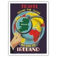 thumbnail image 1 of Ireland - Travel Round The Globe But First See Ireland - Vintage Travel Poster c.1930 - Master Art Print (Unframed) 9in x 12in, 1 of 4