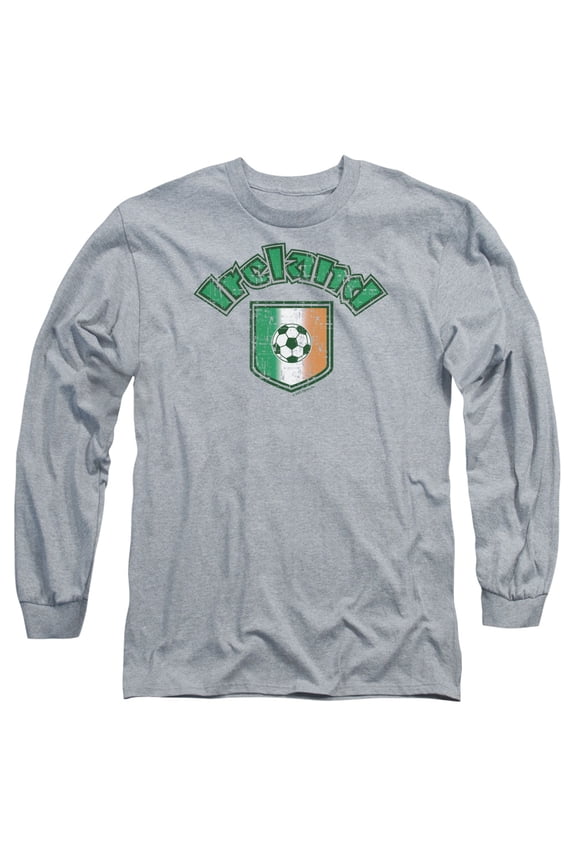 - Ireland With Soccer Flag - Long Sleeve Shirt - XXX-Large