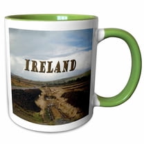3drose, Ireland Written on Top of Some Peet, 15oz Two-tone Green Mug