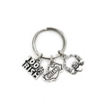 thumbnail image 1 of Ireland themed keychain. Includes 100% Irish, Ireland Country, and Claddagh Charms. Irish Gift. I Love Ireland., 1 of 2