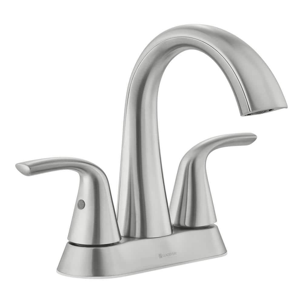 Irena 4 in. Center set Double-Handle High-Arc Bathroom Faucet in ...