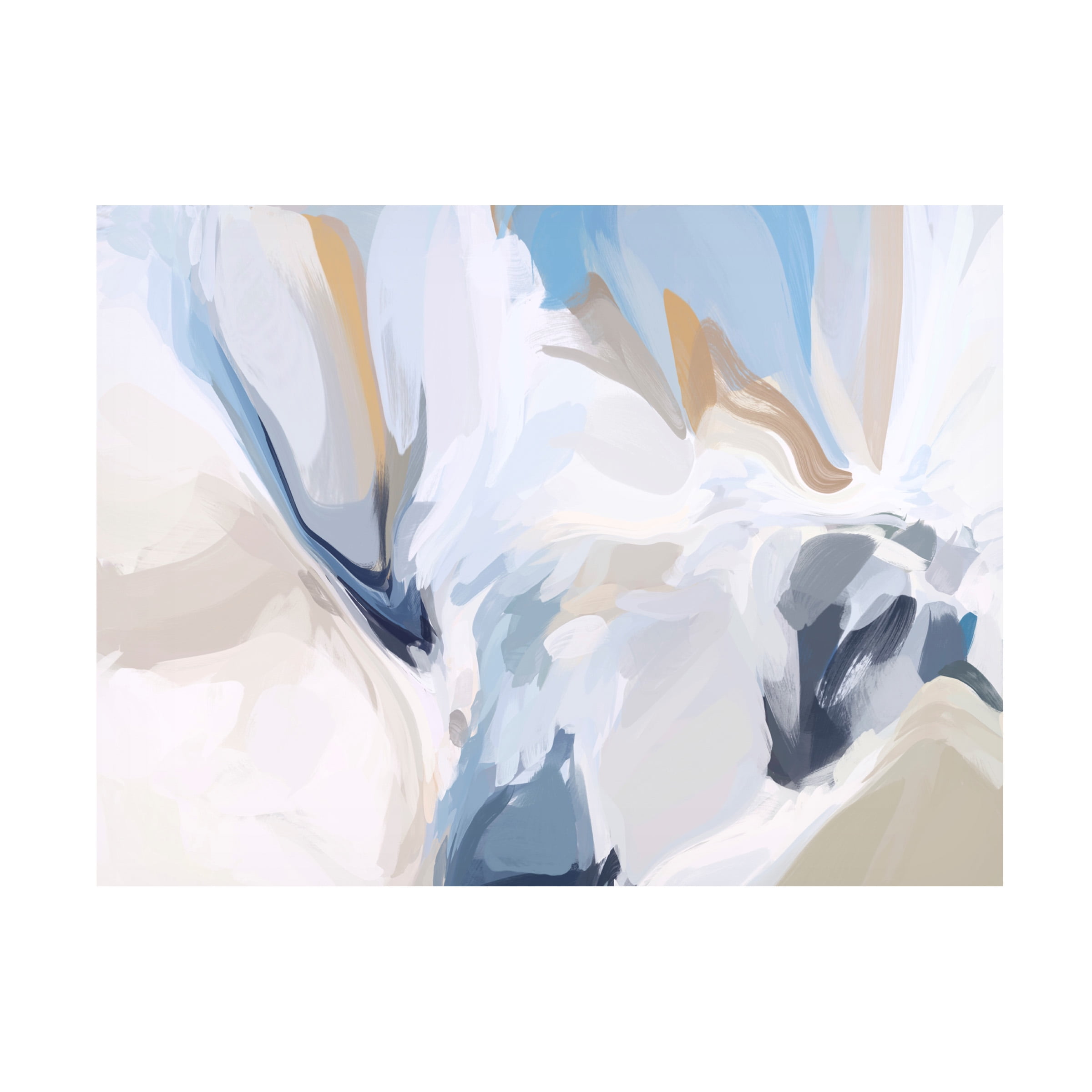 Abstract Blue and Tan Canvas Art, 18" x 24"