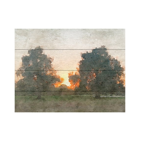 Irena Orlov 'November Morning Mist II' Wood Slat Art 12x16