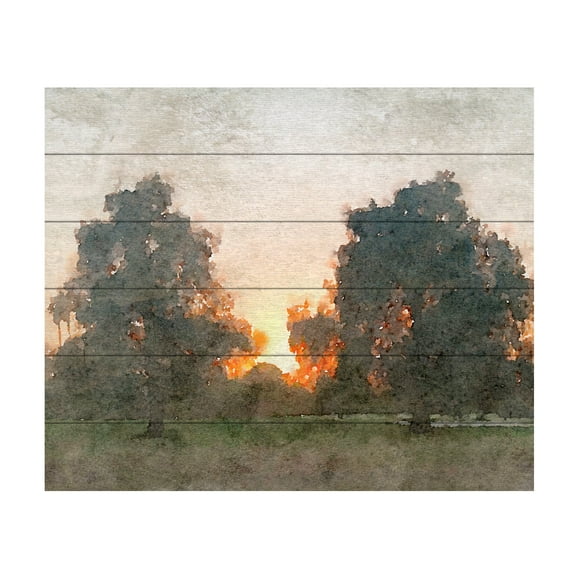 Irena Orlov 'November Morning Mist II' Wood Slat Art 18x22