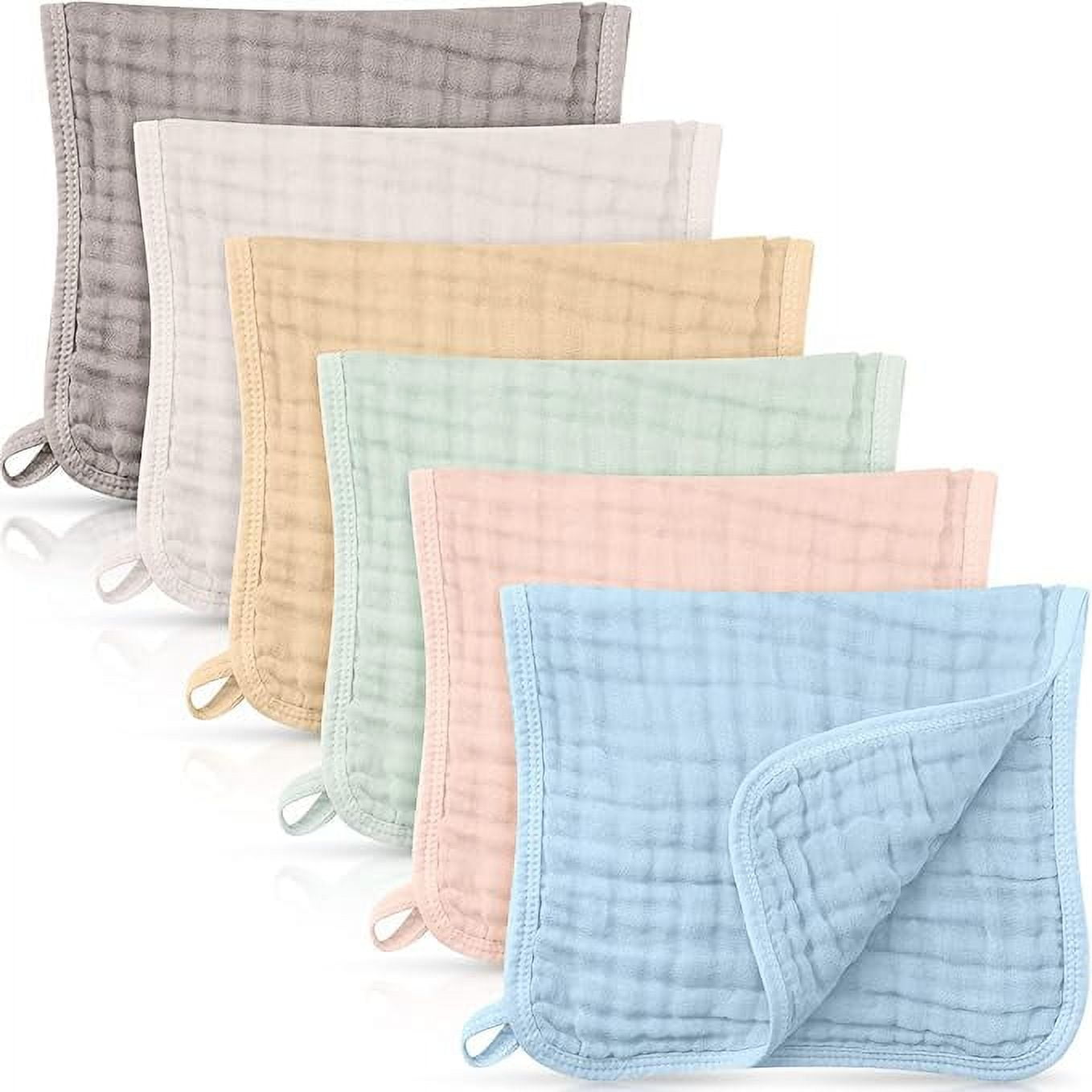 Irenare 6 Pieces Large 20x10 Inch Muslin Burp Cloths MultiColors