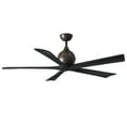 thumbnail image 1 of Irene-5 five-blade paddle fan in Matte Black finish with 42" solid walnut tone blades., 1 of 7