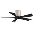 thumbnail image 1 of Irene-5H five-blade flush mount paddle fan in Barn Wood finish with 42” solid matte black wood blades.&nbsp;, 1 of 7