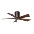 thumbnail image 1 of Irene-5H five-blade flush mount paddle fan in Brushed Bronze finish with 42” solid walnut tone blades.&nbsp;, 1 of 7