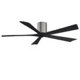 thumbnail image 1 of Irene-5H five-blade flush mount paddle fan in Brushed Pewter finish with 60” solid matte black wood blades.&nbsp;, 1 of 7
