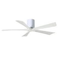 thumbnail image 1 of Irene-5H five-blade flush mount paddle fan in Gloss White finish with 52” solid matte white wood blades.&nbsp;, 1 of 7