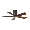 thumbnail image 1 of Irene-5H five-blade flush mount paddle fan in Textured Bronze finish with 42” solid walnut tone blades.&nbsp;, 1 of 7