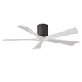 thumbnail image 1 of Irene-5H five-blade flush mount paddle fan in Textured Bronze finish with 52” solid matte white wood blades.&nbsp;, 1 of 7