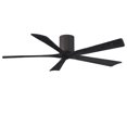 thumbnail image 1 of Irene-5H five-blade flush mount paddle fan in Textured Bronze finish with 60” solid matte black wood blades.&nbsp;, 1 of 7