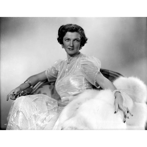 Irene Castle Leaning Sideways with White Coat Photo Print (24 x 30)