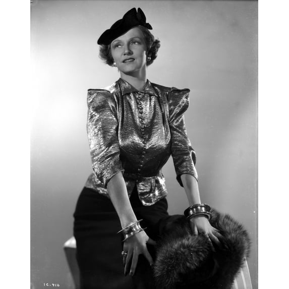 Irene Castle wearing a Silk Blouse with Hat Photo Print (8 x 10)