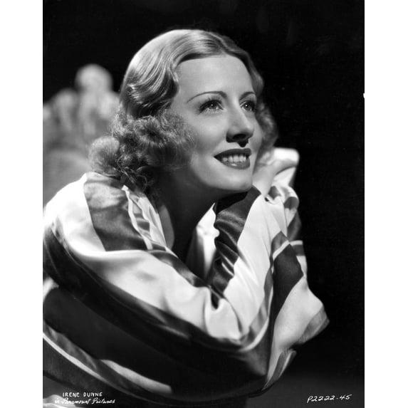 Irene Dunne on a Long Sleeve Top sitting Portrait Photo Print (24 x 30)