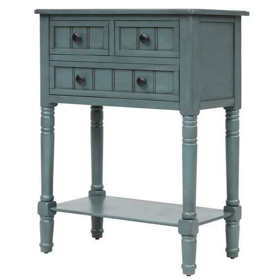 Irene Inevent 3 Drawer Console Accent Table, Blue