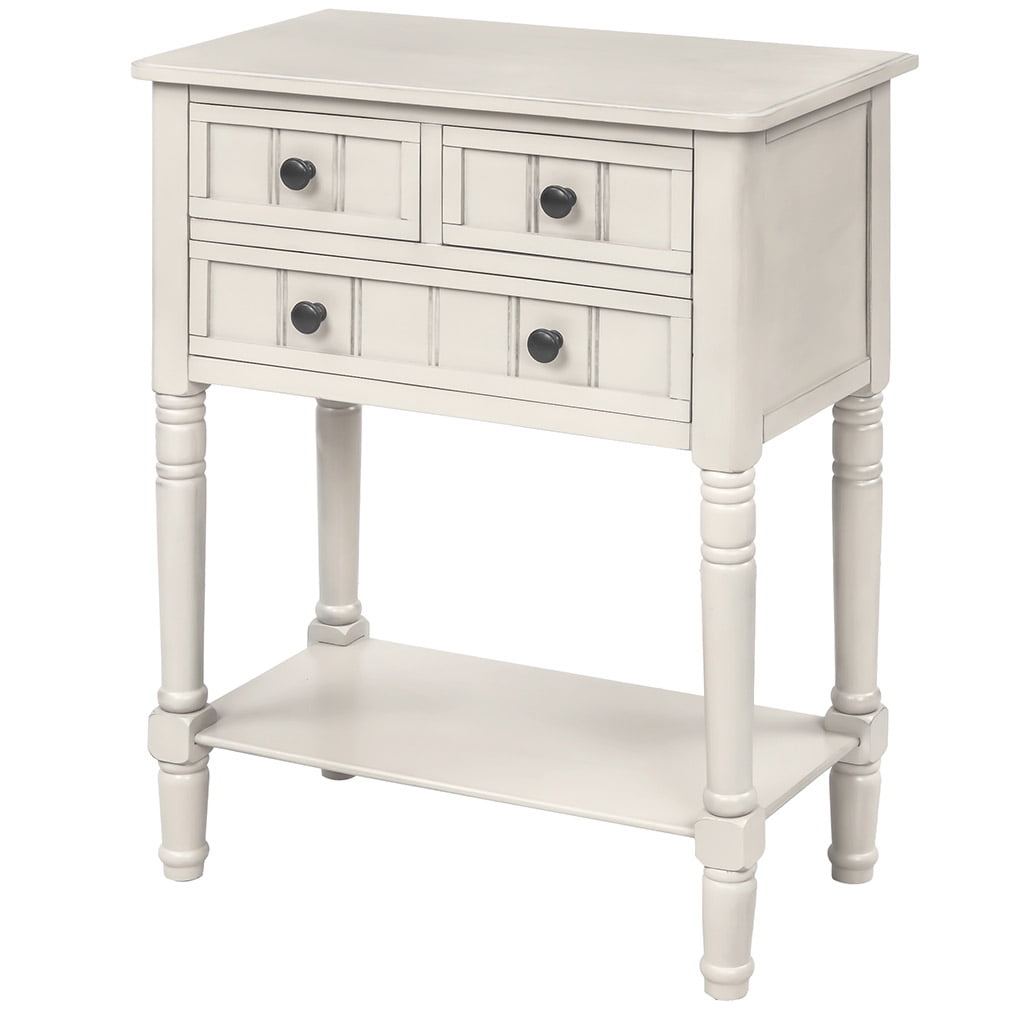 Irene Inevent 3 Drawer Console Accent Table, White