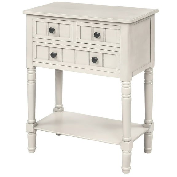 Irene Inevent 3 Drawers Wood Console Table, White