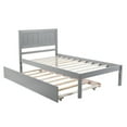 thumbnail image 1 of Irene Inevent Bed Frame Wooden Slatted Mattress Support Platform Bed Twin Size Trundle Bedstead with Headboard, 1 of 10