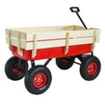thumbnail image 1 of Irene Inevent Outdoor Wagon All Terrain Pulling with Wood Railing Air Tires Children Kid Garden Wagon Red, 1 of 10