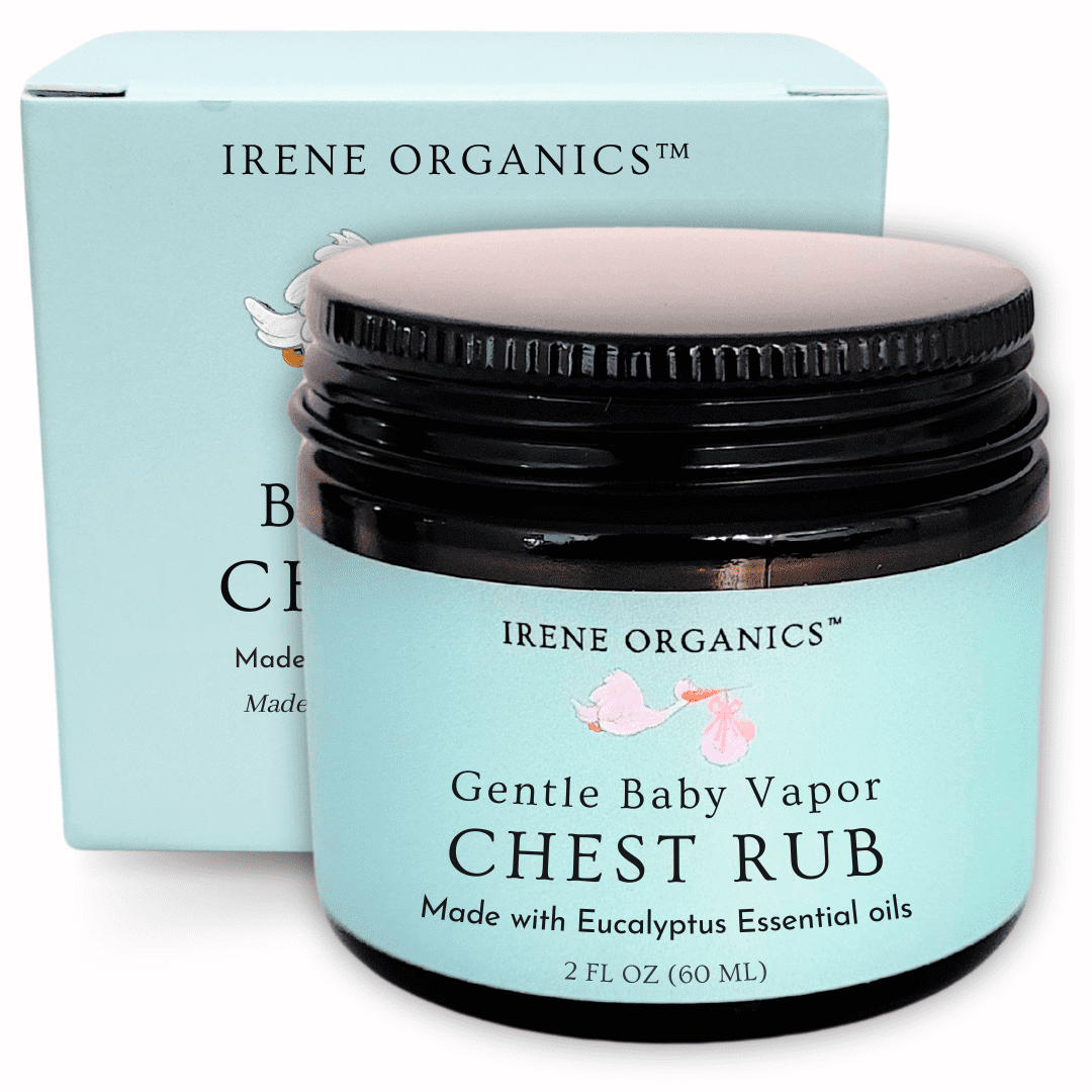 Irene Organics Gentle Vapor Chest Rub Balm for Cough and Flu, 2oz