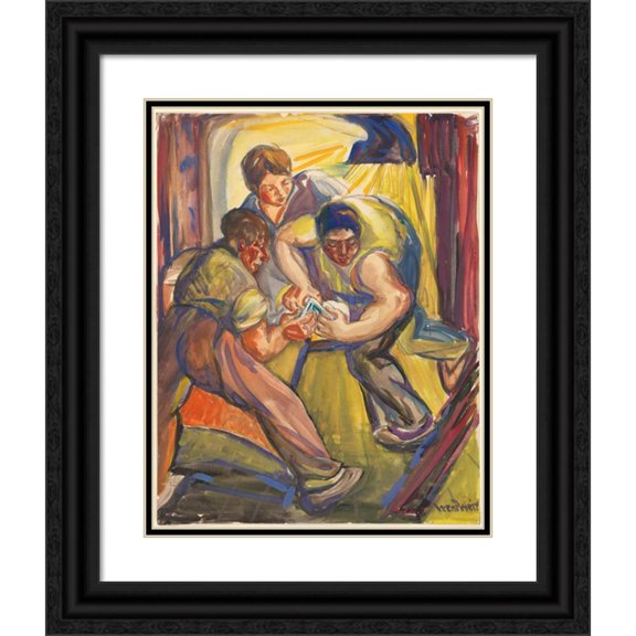 Irene Weir 15x18 Black Ornate Wood Framed Double Matted Museum Art Print Titled - The Blacksmith, Chinon, France (ca. 1923)