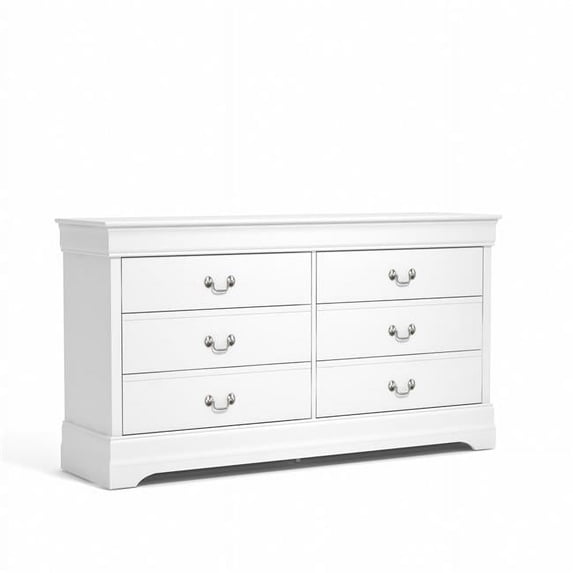 Ireton 6-Drawer White Dresser with Ultra Fast Assembly