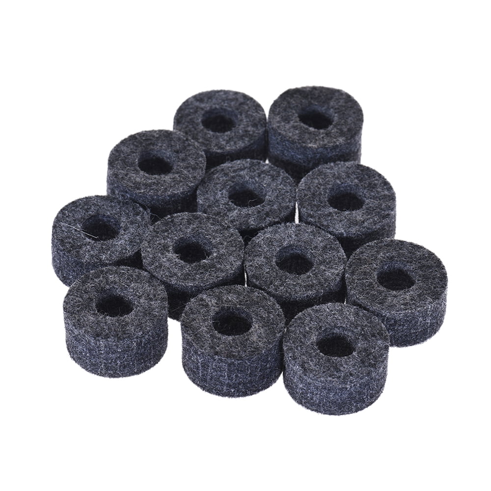 Irfora 12pcs Cymbal Felts HiHat Clutch Felt Drum Set Cymbal Stand Felt Washer Small Size Gray