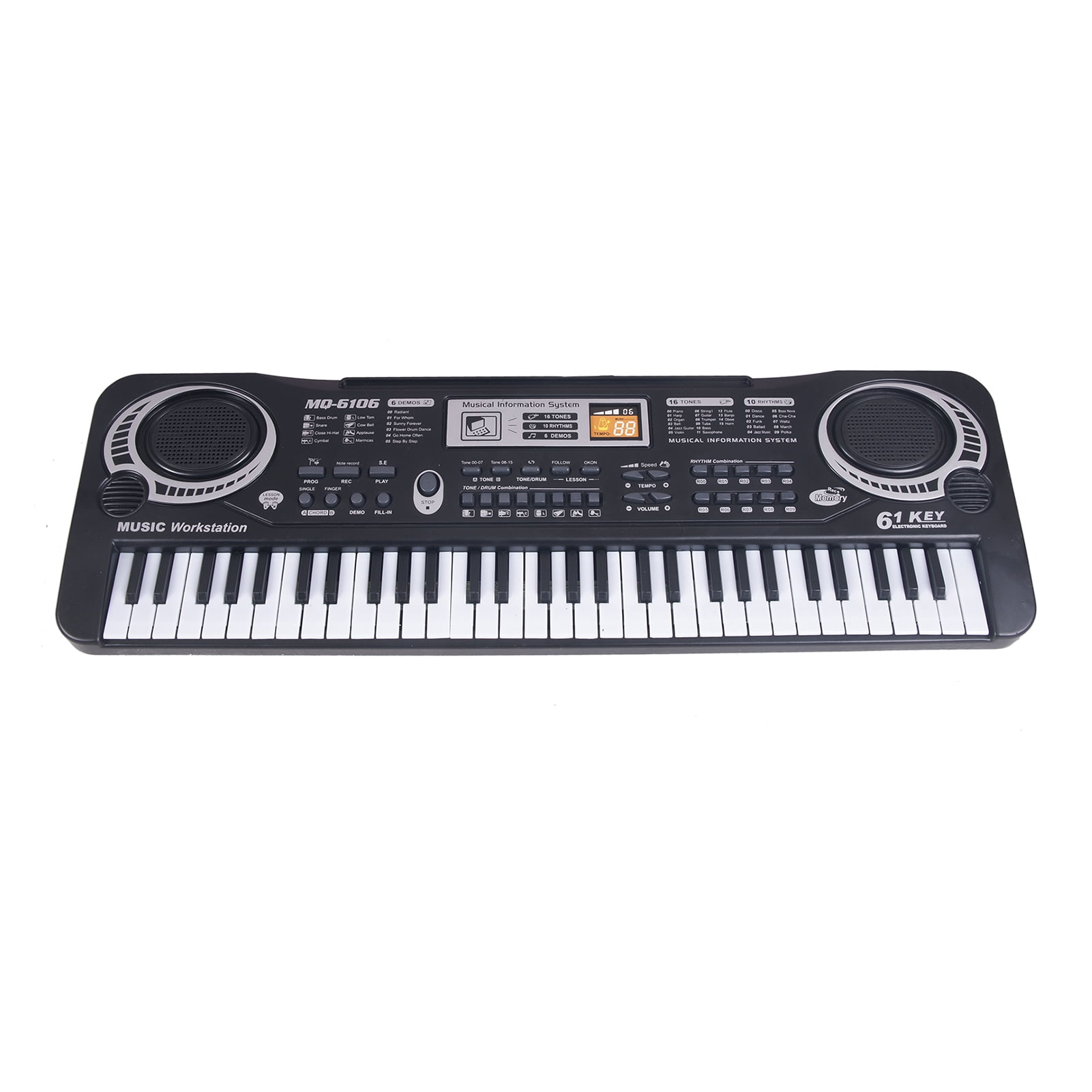 Irfora 61 Keys Black Digital Electronic Keyboard KeyBoard Electric Piano Gift Musical Instrument