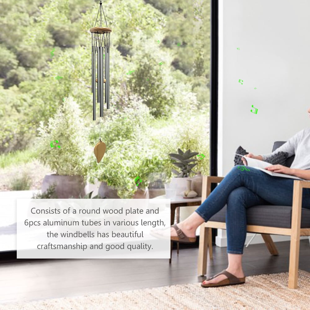 Irfora Wind Chime,Windbells Sound Chimes 6pcs Aluminum Style Windbells