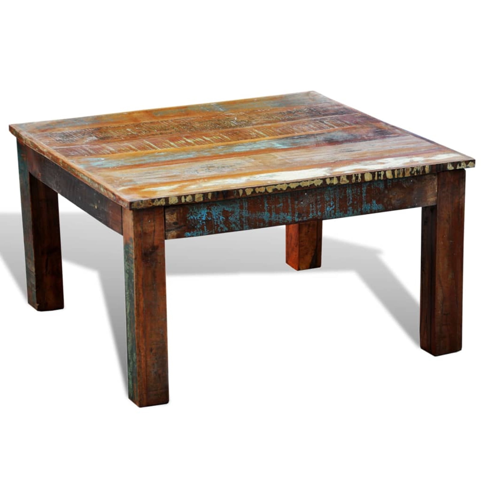 31" Exotic Reclaimed Wood Square Coffee Table