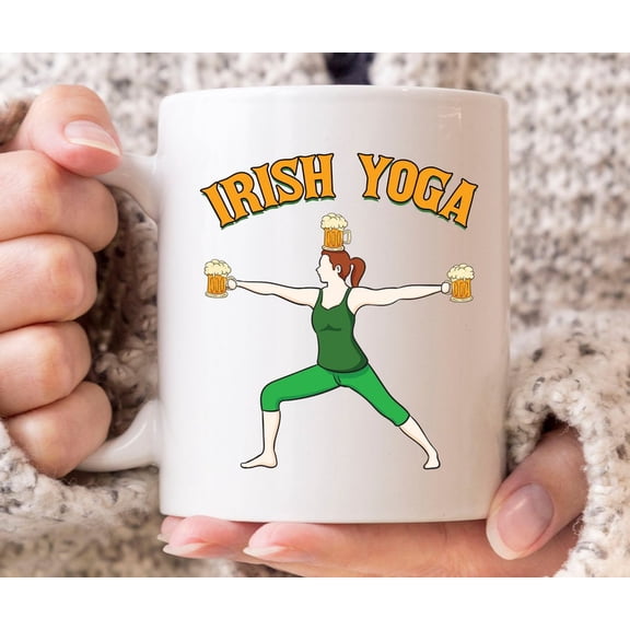 IriS1H Yoga Mug, Funny IriS1H Coffee Cup For Yoga Beer Lover, Namaster Gift For Beer Drinker, Cute St Patrick Mugs For IriS1H M1en WoM1en