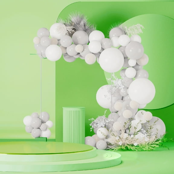Iric Smooth & Flexible Latex Balloons Arch & Column Kits - 100 Piece 18", 12", 10", 5" Balloons Arch Column With Ribbon For Wedding Decor Party