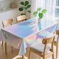 thumbnail image 1 of Iridescence Plastic Tablecloth, Shiny Disposable Rectangle Table Cover Holographic Foil Tablecloth Iridescent Party Decoration Birthday Bridal Wedding Christmas, 54" x 108", 1 of 8