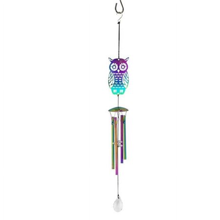 Iridescent 18 in. Owl Chime
