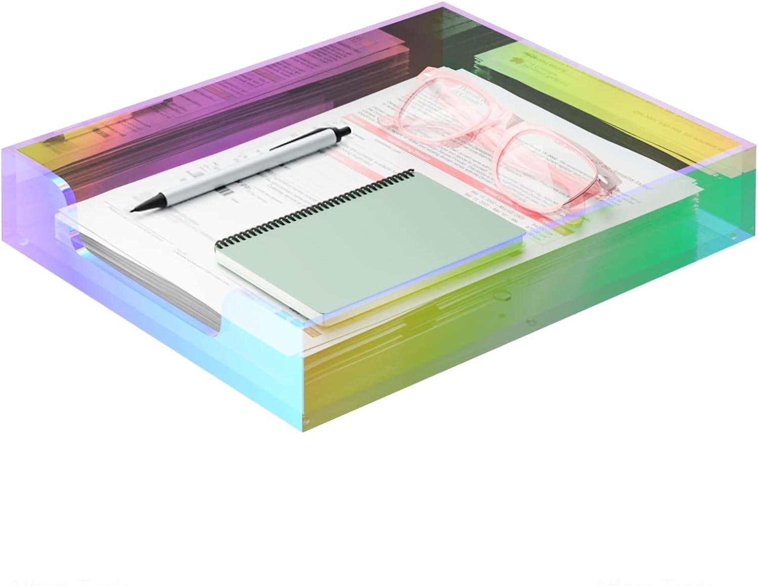 Stackable Files Iridescent Acrylic Letter Tray, Stackable Desk File Organizer - Walmart.com