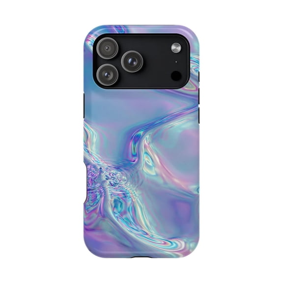 Iridescent Aether Glass Pastel Teal Holographic Case for iPhone 17 16 15 14 13 12 11 Pro Max