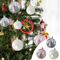 Iridescent Ball Christmas Ornament, 3.5cm/1.38inch Plastic Clear Hanging Christmas Tree Ornaments for DIY Crafts Home Party Birthday Decor