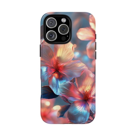 Iridescent Bloom Vibrant Prism Flowers Art Phone Case for 17 16 15 14 13 12 11 Pro Max