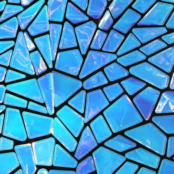 Iridescent Blue Vinyl Sequin fabric for fashion and upholstery