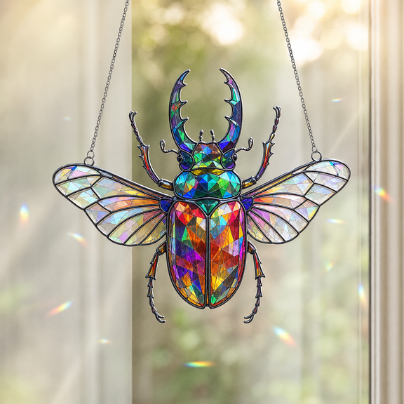 Iridescent Bug Window Ornament Holographic Acrylic Rainbow Suncatcher Gift