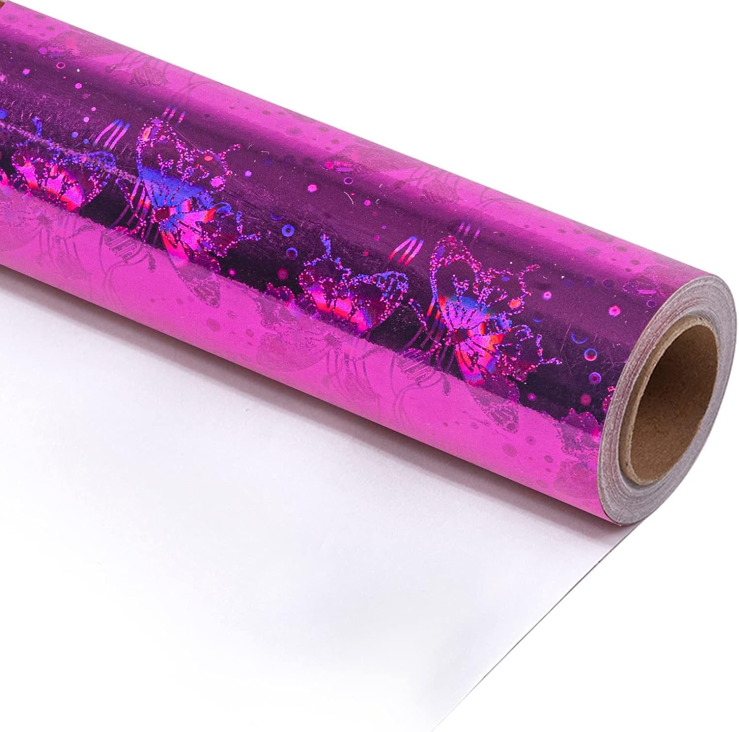 Iridescent Butterfly Holographic Wrapping Paper Mini Roll 17 Inch x